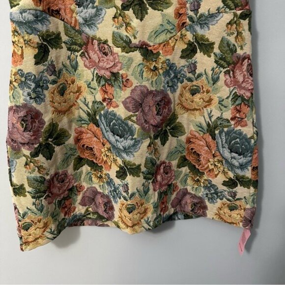 PrettyLittleThing Floral Tapestry Mini Dress Cottagecore Romantic Size 10 - Picture 6 of 16